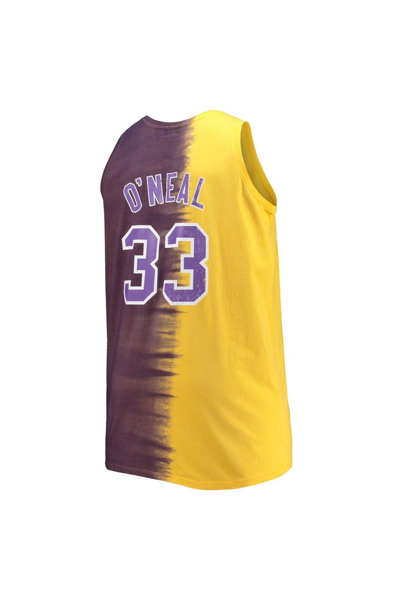 Mitchell & Ness Men's Mitchell & Ness Shaquille O'Neal Purple/Gold LSU Tigers Big & Tall Player Tie-Dye Jersey, Alternate, color, 