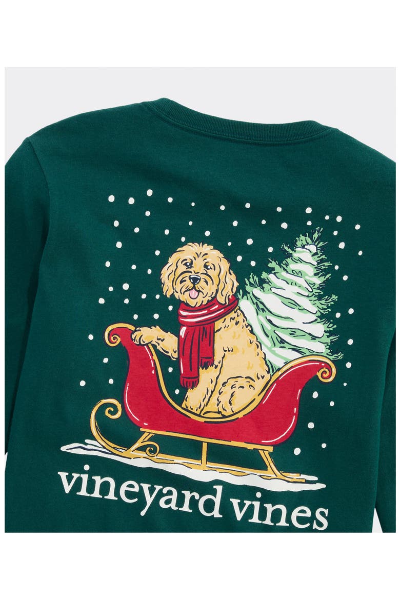 Kids' Big Dog Small Sleigh Long Sleeve Graphic Tee, Alternate, color, CHARLESTON GREEN