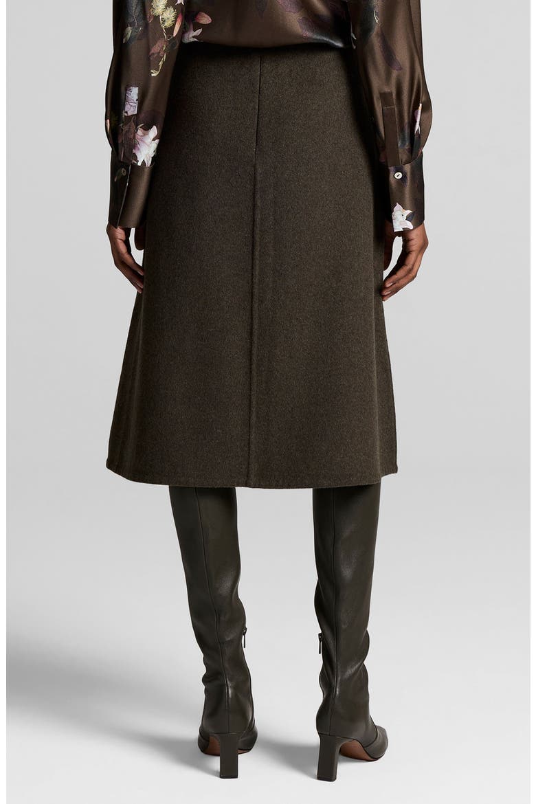 Wool Blend A-Line Skirt, Alternate, color, DARK MOSS