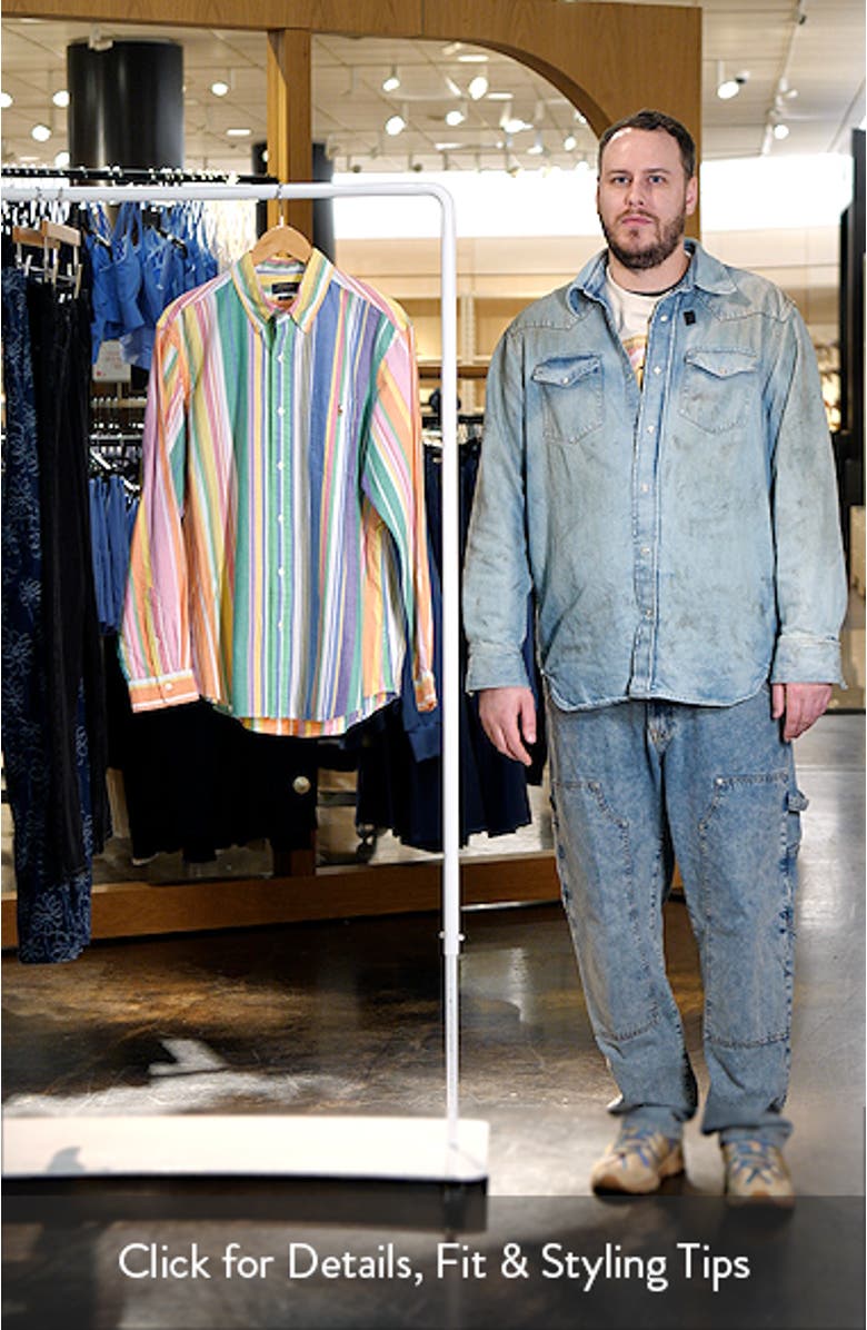 Classic Fit Stripe Button-Down Oxford Shirt, sales video thumbnail