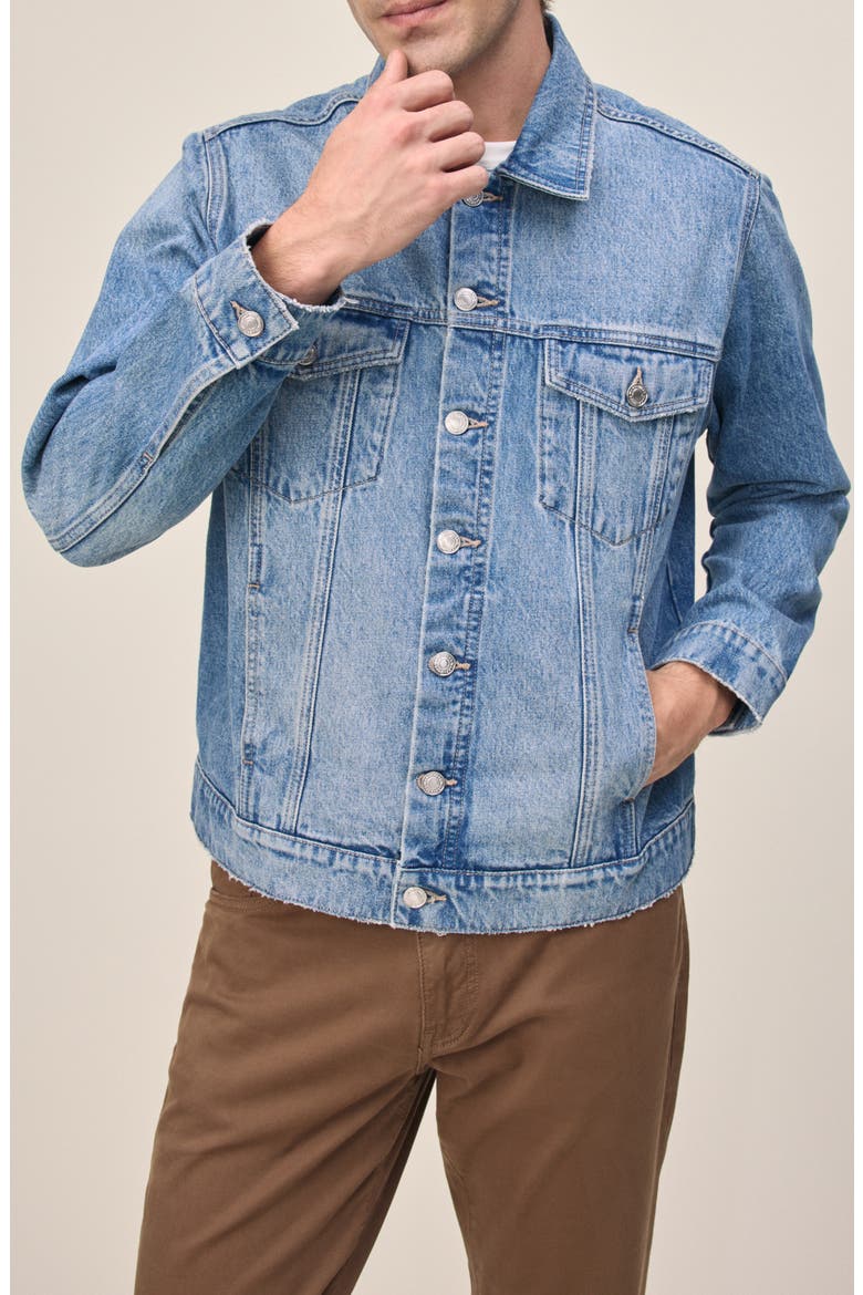 Sea Distressed Denim Trucker Jacket, Alternate, color, FAIRFAX