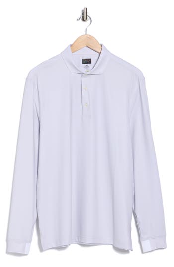 Greg Norman Long Sleeve Knit Golf Polo In Blue