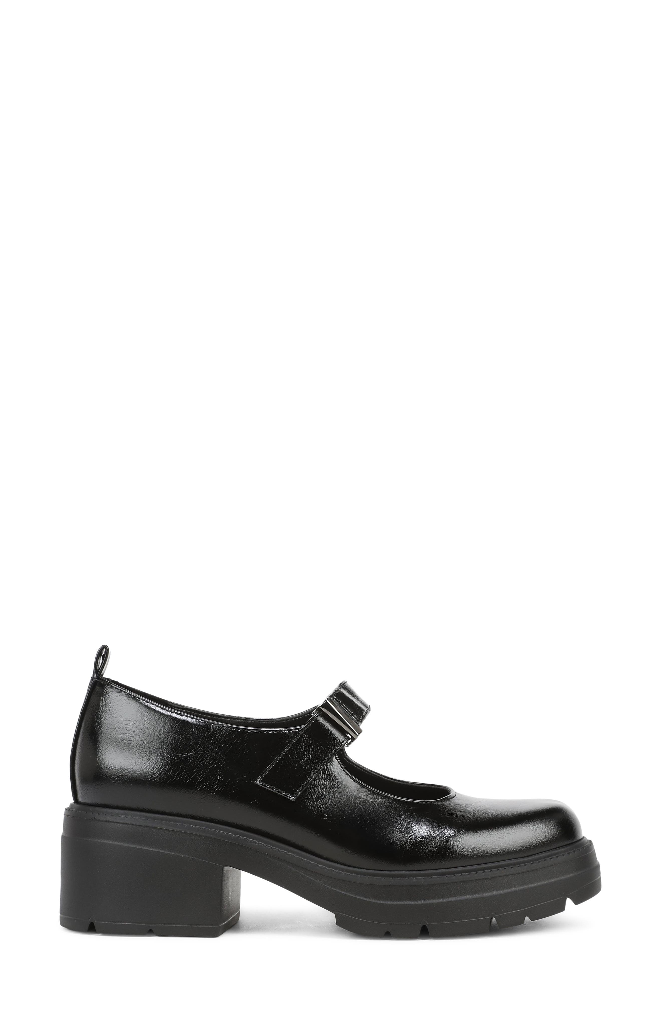 Faux Leather Platform Mary Jane, Alternate, color, BLACK FAUX LEATHER
