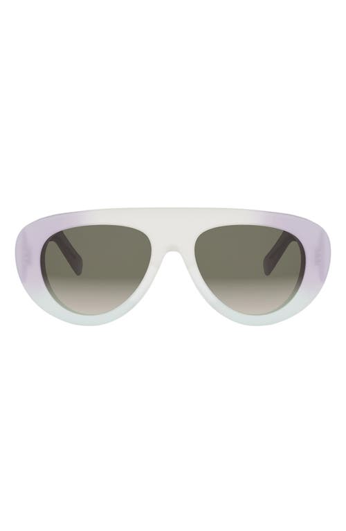 CELINE Triomphe Stamp 57mm Pilot Sunglasses in Lilac/other/gradient Brown at Nordstrom