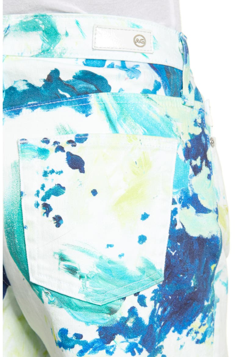 Alexxis High Waist Denim Shorts, Alternate, color, GARDEN PAINT MU