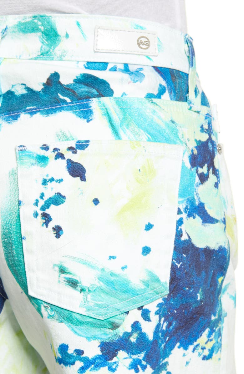 AG Alexxis High Waist Denim Shorts, Alternate, color, Garden Paint Mu