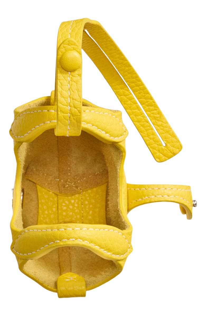 Polo Ralph Lauren Polo Play Pebble Leather Bag Charm, Alternate, color, Canary Yellow