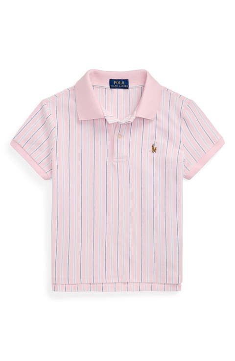 Kids' Oxford Stripe Cotton Piqué Polo (Big Kid)