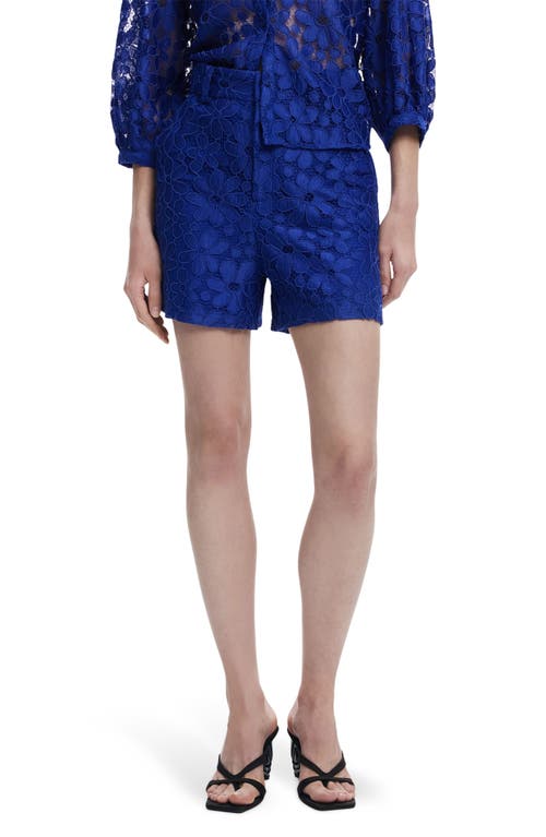 Desigual Floral Lace Shorts In Blue