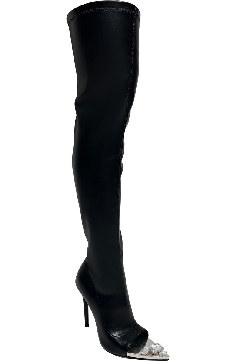 AZALEA WANG Clover Open Toe Thigh High Boot, Main, color,