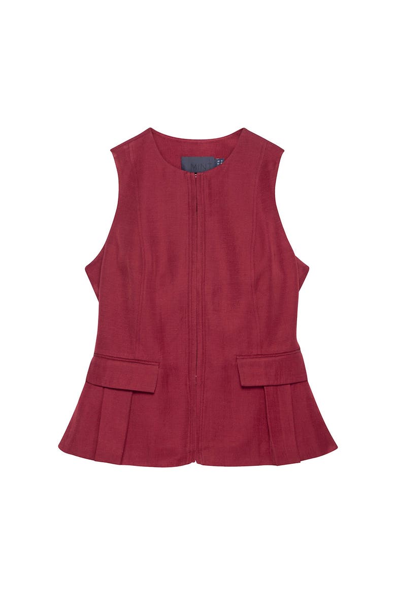 Tailored Tie Back Waistcoat, Alternate, color, Burgundy
