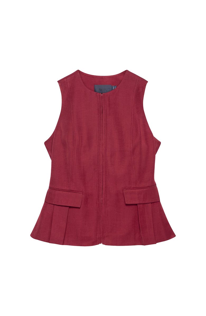 MINT VELVET Tailored Tie Back Waistcoat, Alternate, color, Burgundy