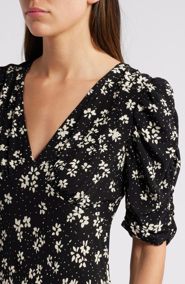 Zariah Floral Puff Sleeve Midi Dress