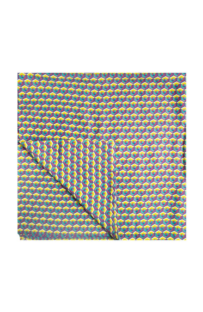 La DoubleJ Medium Tablecloth (180X280) Cubo Giallo/Fuxsia, Main, color, Cubo Giallo/Fuxsia