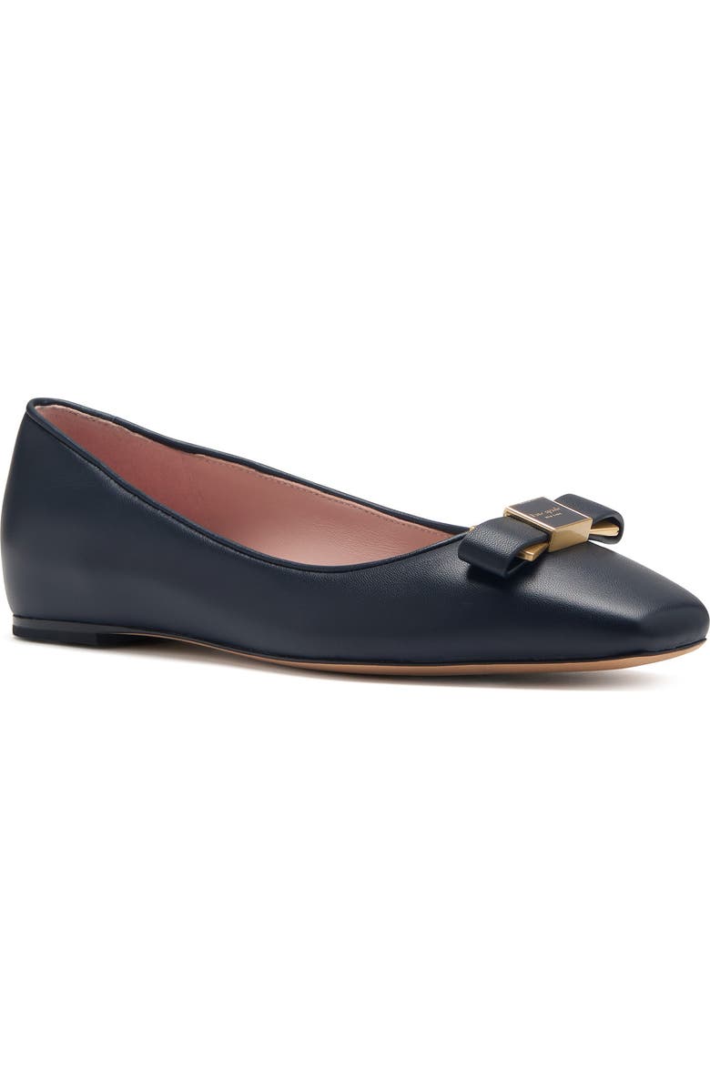 Kate Spade New York bowdie ballet flat, Main, color, Captain Navy