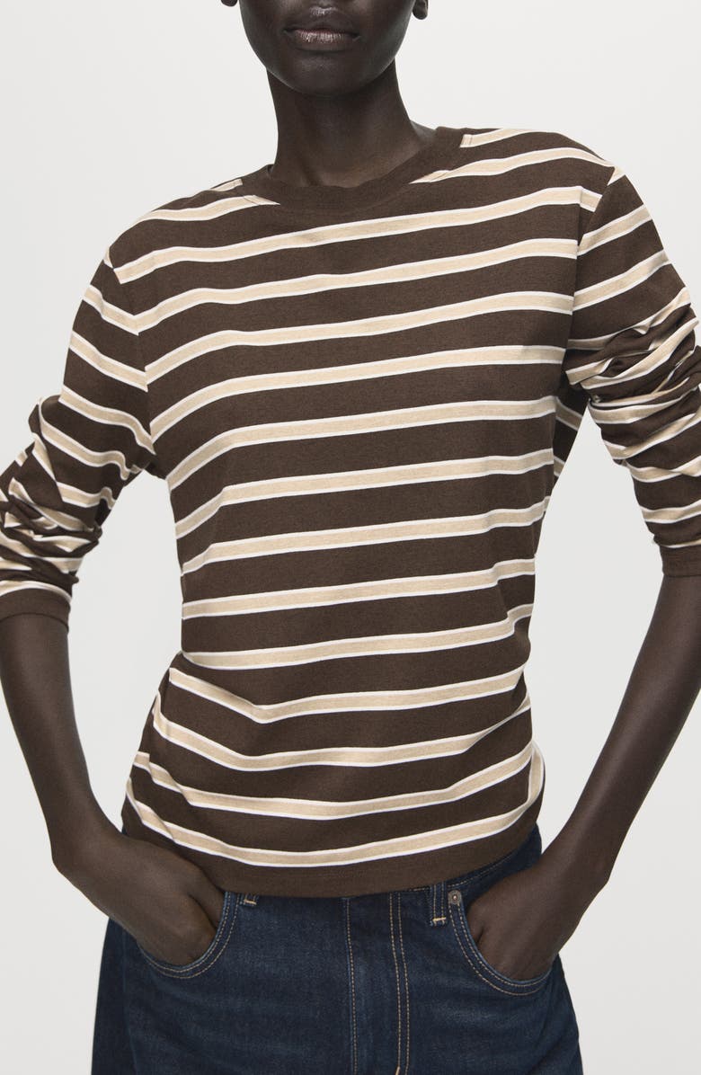 MANGO Stripe Long Sleeve T-Shirt, Main, color, 