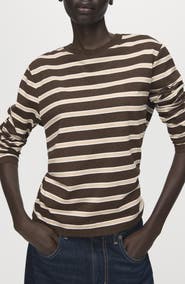 MANGO Stripe Long Sleeve T-Shirt
