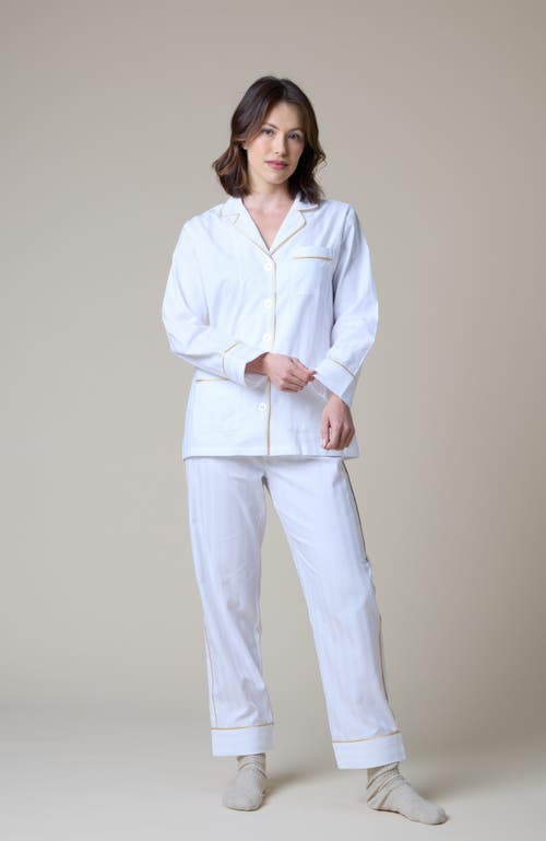 Kip. Kip Premium Cotton Long Pajama Gift Set In Lily White