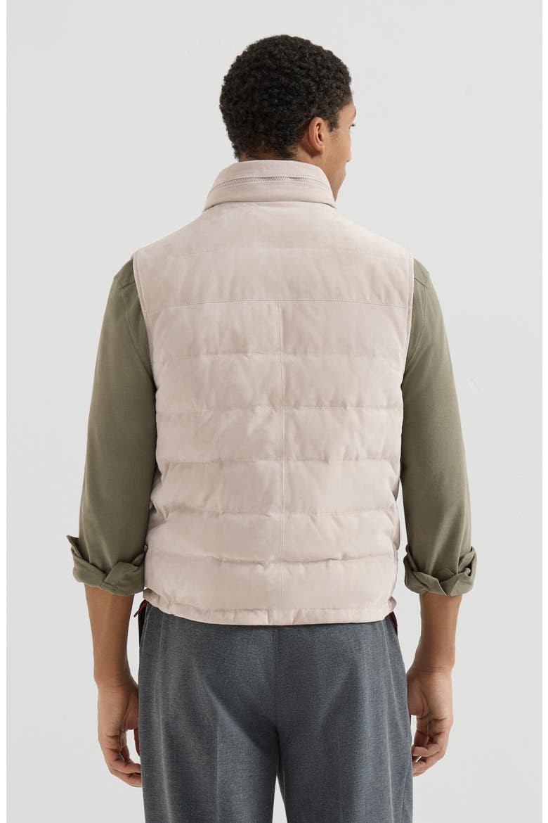 Suede down vest, Alternate, color, Light Brown