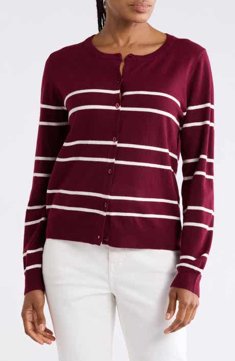 Buttoned Striped Cardigan