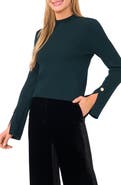 Ted Baker Mock Neck Split Cuff Ribbed Sweater