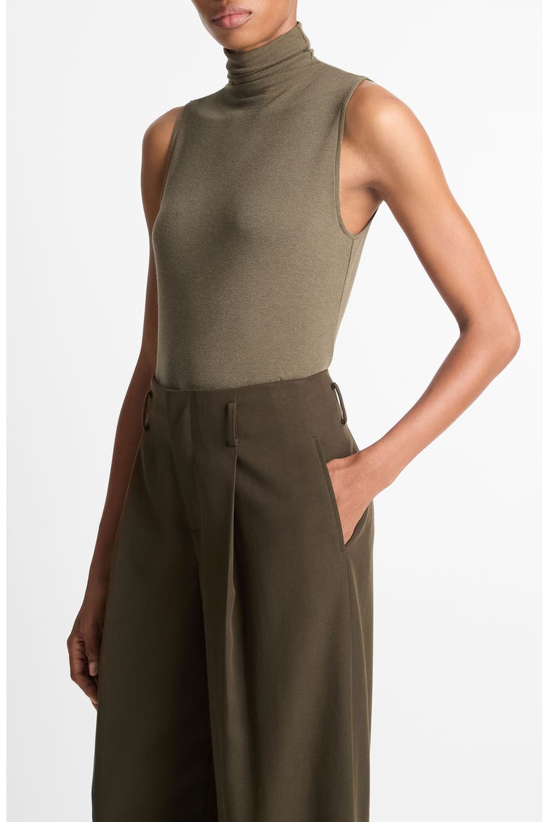 Sleeveless Modal Turtleneck Top, Alternate, color, H CYPRESS