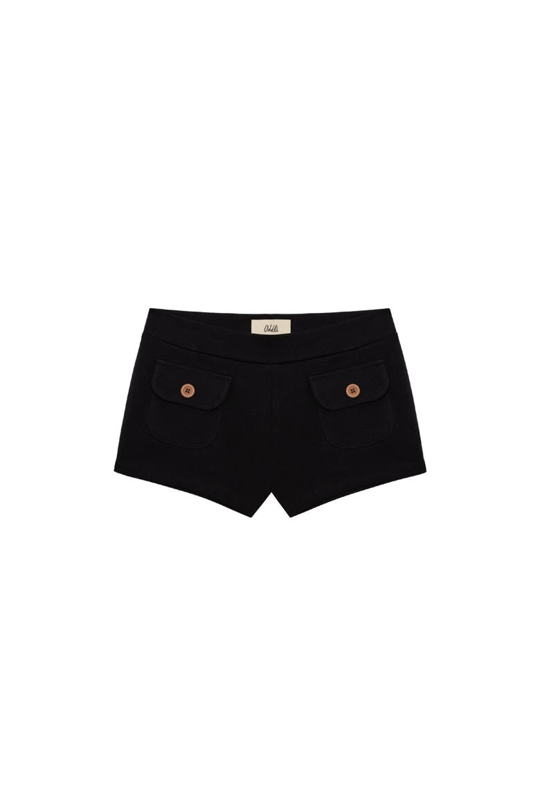 Button Mini Shorts, Main, color, Black