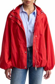 Avec Les Filles Balloon Hem Hooded Windbreaker Jacket