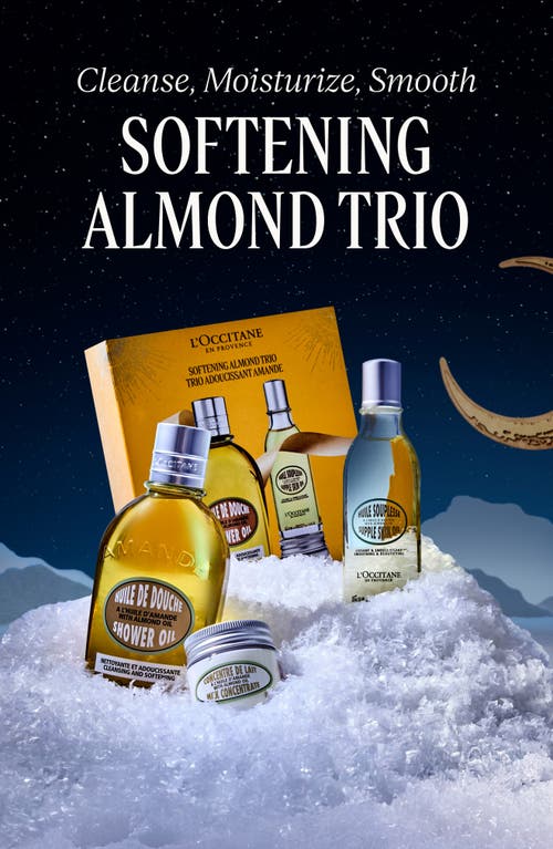 L'occitane Softening Almond Trio Gift Set $76 Value In Transparent