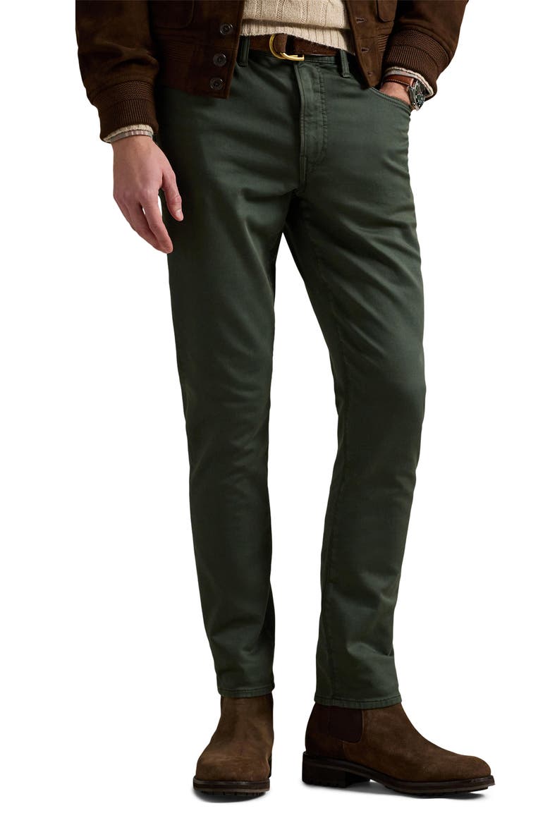 Sullivan Slim Fit Cotton Stretch Twill 5-Pocket Pants, Main, color, LINE GREEN