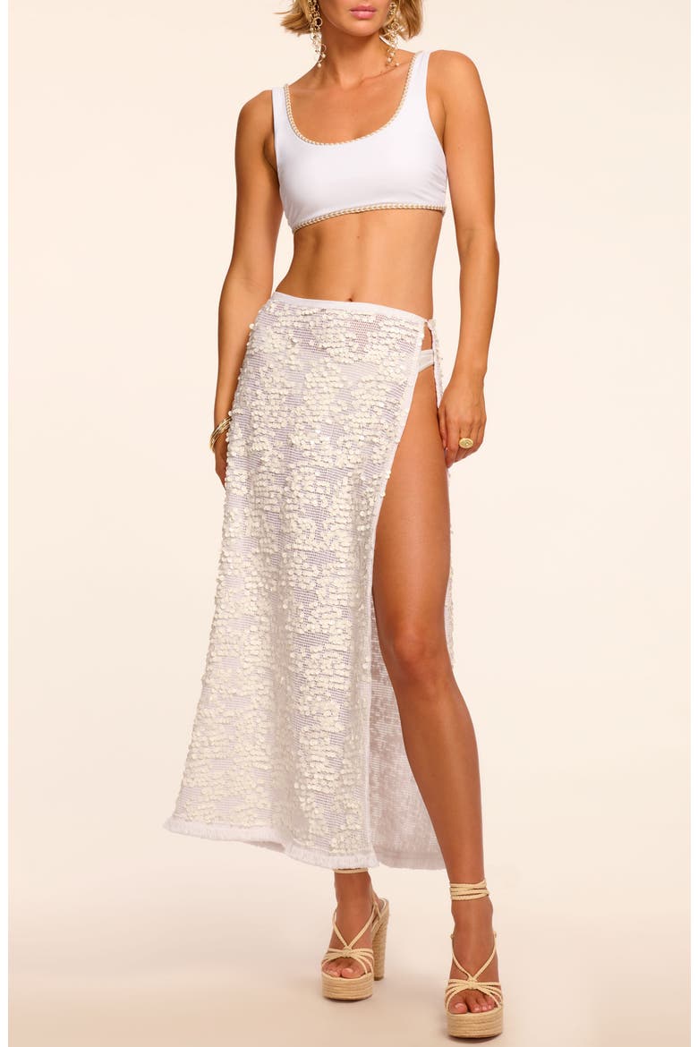 Lucille Sequin Midi Skirt, Main, color, WHITE PAILLETTE