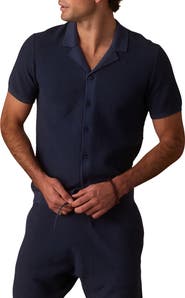 The Normal Brand Robles Bird's Eye Knit Camp Shirt