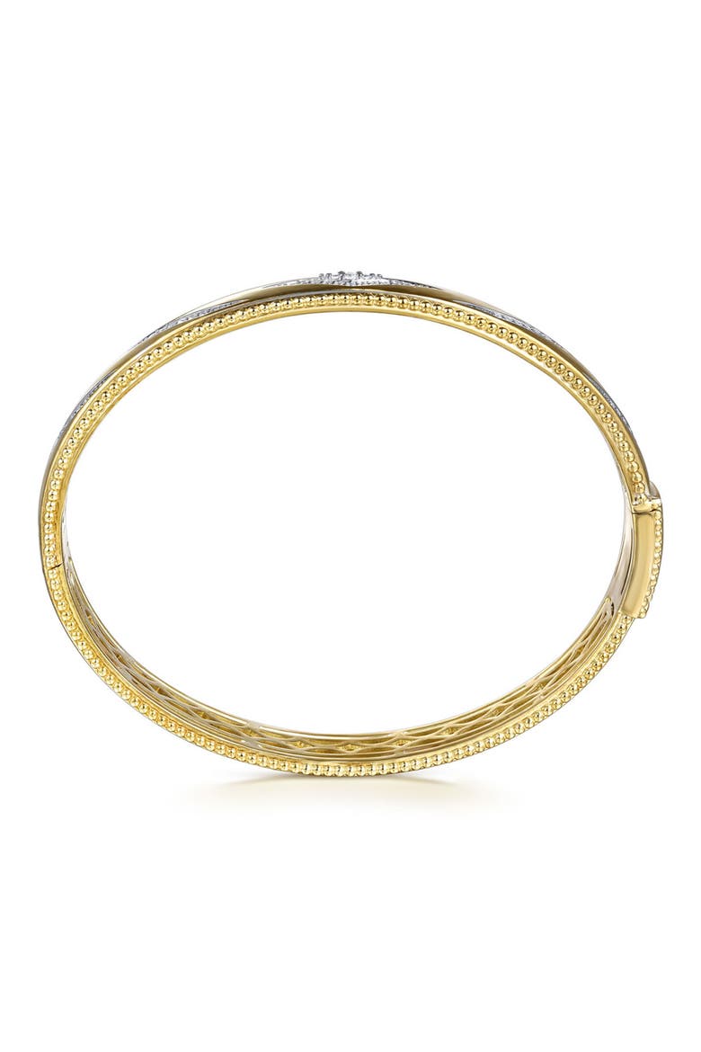 Bujukan Diamond Chevron Pattern Bangle, Alternate, color, GOLD