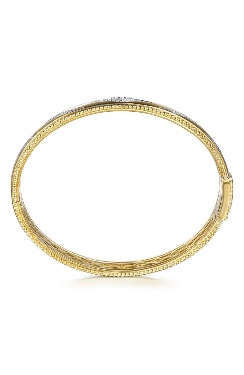 Gabriel & Co. Bujukan Diamond Chevron Pattern Bangle, Alternate, color, Gold