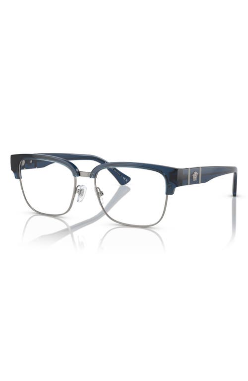 Versace 55mm Square Optical Glasses In Blue