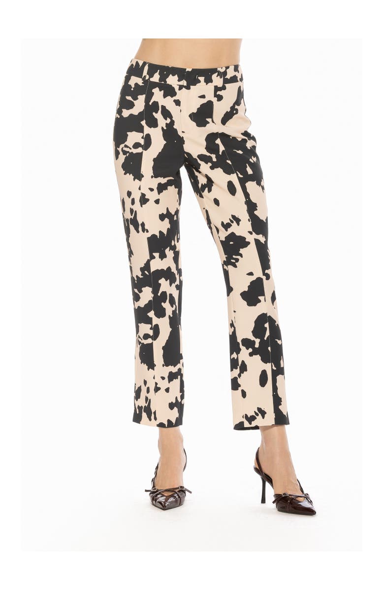Alexia Admor Lior Printed Pants, Main, color, Black White Cow