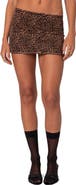 EDIKTED Edin Leopard Print Mesh Miniskirt