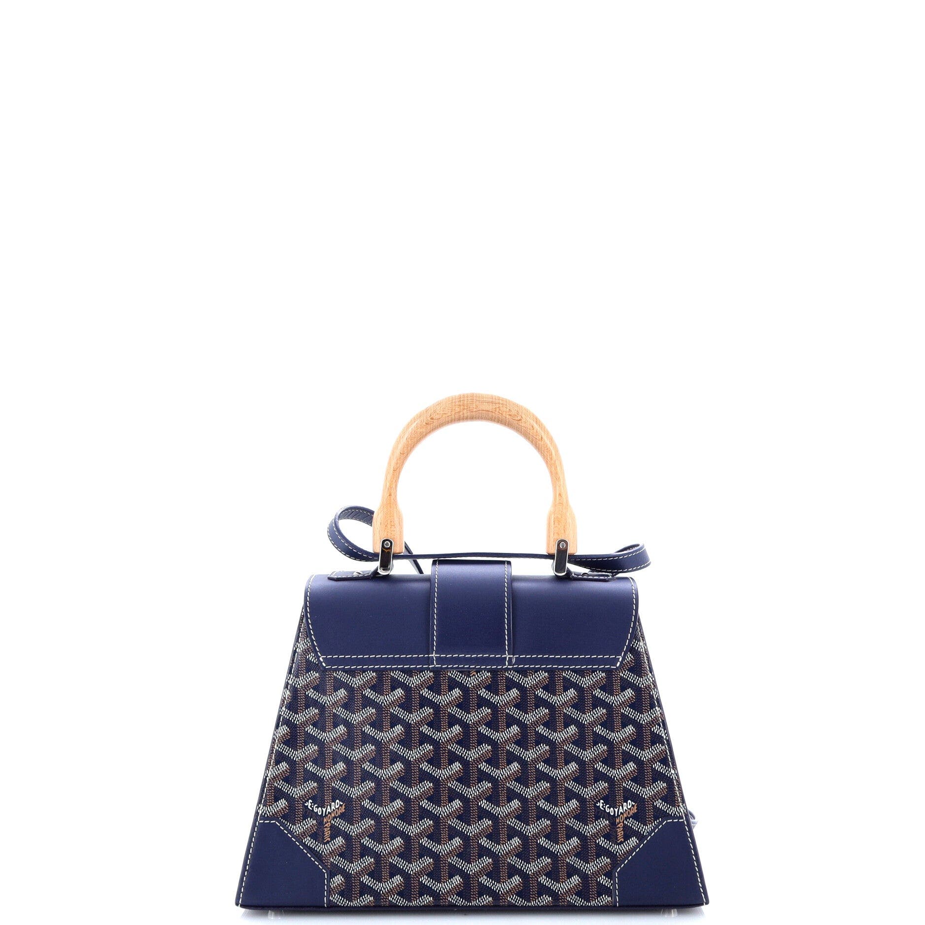 Saigon Top Handle Bag Coated Canvas with Leather PM, Alternate, color, Blue