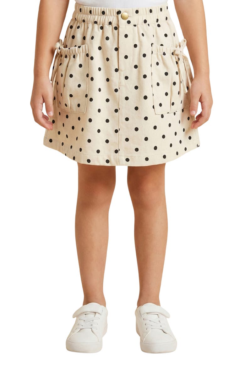 Kids' Polka Dot Utility Skirt, Main, color, CREAM