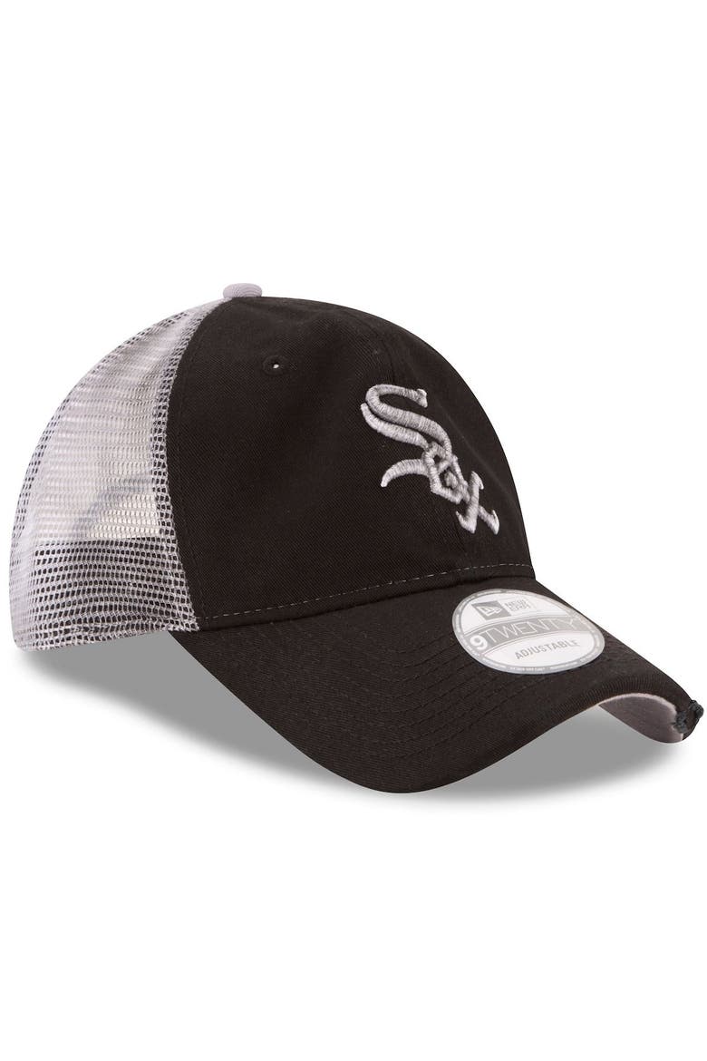 Men's New Era Black Chicago White Sox Team Rustic 9TWENTY Trucker Adjustable Hat, Alternate, color, Black