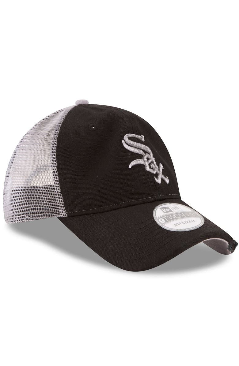 New Era Men's New Era Black Chicago White Sox Team Rustic 9TWENTY Trucker Adjustable Hat, Alternate, color, 