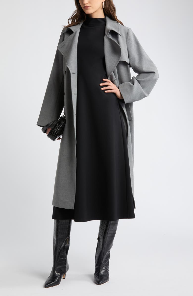 Nordstrom Mock Neck Ponte Knit Fit & Flare Dress, Alternate, color, 