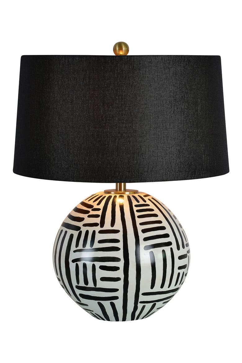 Milka Ceramic Table Lamp, Alternate, color, CREAM AND BLACK FINISH