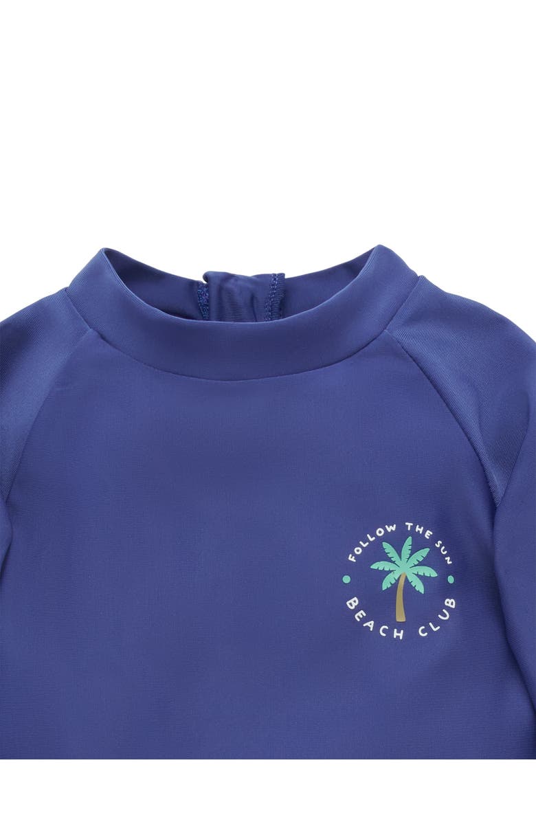 Purebaby Board Short & Rashie Swim Set, Alternate, color, Marine Gingham