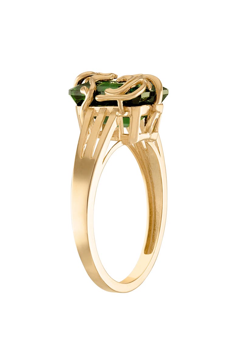 FUZION CREATIONS Chrome Diopside Ring, Alternate, color, Yellow Gold/ Green