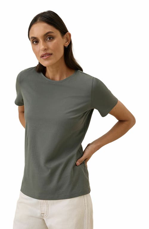 Pact Organic Cotton Luxe Stretch Jersey Slim Tee In Gray