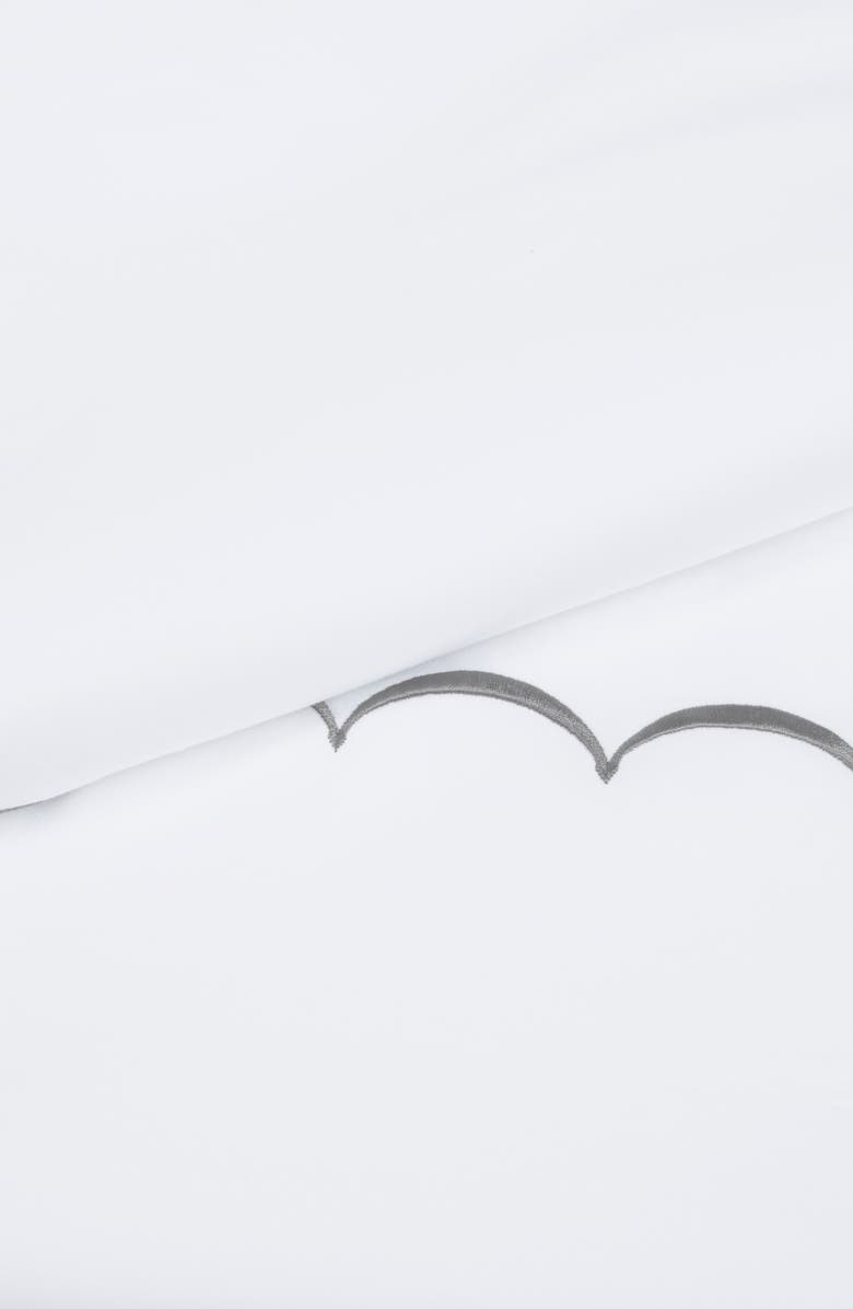 MELANGE HOME Scallop Embroidered 600 Thread Count Cotton Duvet Cover Set, Alternate, color, Grey