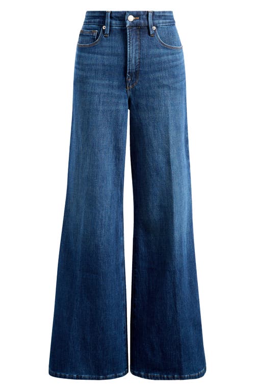 Shop Good American Soft-tech Good Waist Palazzo Jeans In Indigo977