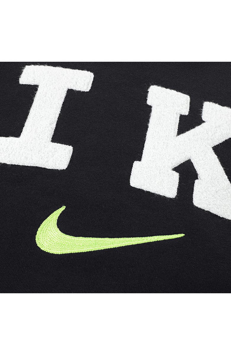 Nike Kids' Club Chenille Fleece Crewneck Sweatshirt, Alternate, color, Black