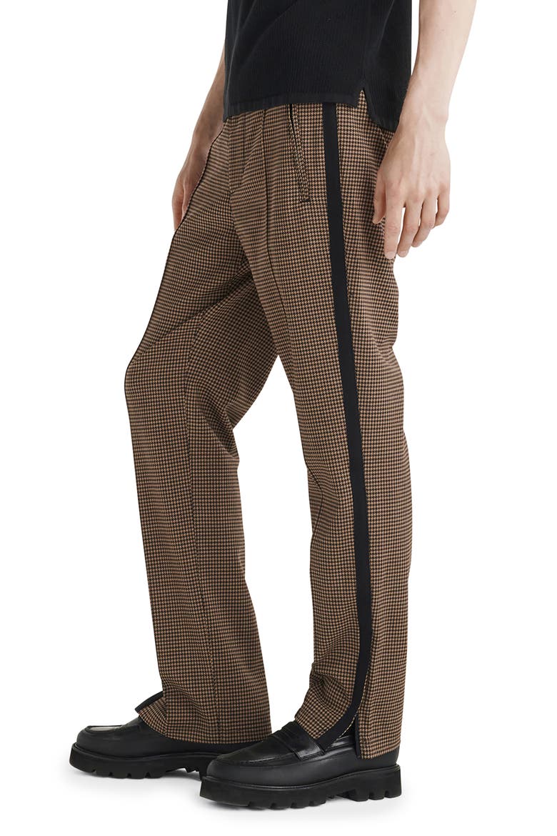 Zander Houndstooth Stretch Virgin Wool Pants, Alternate, color, BLKTAN